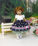 Austrian Valley  - dirndl ensemble with tights & boots for Little Darling Doll or 33cm BJD