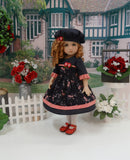 Autumn at Midnight - dress, hat, tights & shoes for Little Darling Doll or 33cm BJD