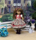 Autumn Briar - dirndl ensemble with tights & boots for Little Darling Doll or 33cm BJD