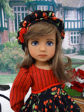 Autumn Cherries - dress, hat, tights & shoes for Little Darling Doll or 33cm BJD