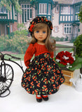 Autumn Cherries - dress, hat, tights & shoes for Little Darling Doll or 33cm BJD