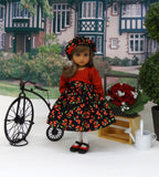 Autumn Cherries - dress, hat, tights & shoes for Little Darling Doll or 33cm BJD