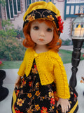 Autumn Evening - dress, sweater, hat, socks & shoes for Little Darling Doll or 33cm BJD