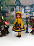 Autumn Evening - dress, sweater, hat, socks & shoes for Little Darling Doll or 33cm BJD