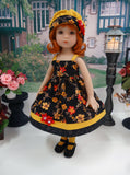 Autumn Evening - dress, sweater, hat, socks & shoes for Little Darling Doll or 33cm BJD