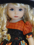 Autumn Flourish - dress, hat, tights & shoes for Little Darling Doll or 33cm BJD