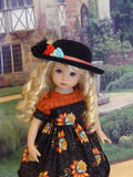 Autumn Flourish - dress, hat, tights & shoes for Little Darling Doll or 33cm BJD