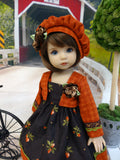 Autumn Garden - dress, jacket, beret, socks & shoes for Little Darling Doll or 33cm BJD