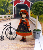 Autumn Garden - dress, jacket, beret, socks & shoes for Little Darling Doll or 33cm BJD