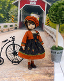 Autumn Garden - dress, jacket, beret, socks & shoes for Little Darling Doll or 33cm BJD