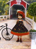 Autumn Garden - dress, jacket, beret, socks & shoes for Little Darling Doll or 33cm BJD