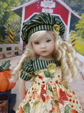 Autumn Harvest - dress, beret, tights & shoes for Little Darling Doll or other 33cm BJD