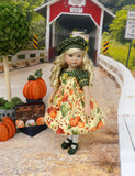 Autumn Harvest - dress, beret, tights & shoes for Little Darling Doll or other 33cm BJD