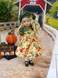 Autumn Harvest - dress, beret, tights & shoes for Little Darling Doll or other 33cm BJD