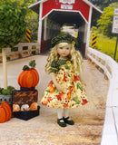 Autumn Harvest - dress, beret, tights & shoes for Little Darling Doll or other 33cm BJD