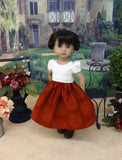 Autumn in Augsburg - dirndl ensemble with tights & boots for Little Darling Doll or 33cm BJD