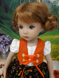 Autumn in Bavaria - dirndl ensemble with tights & boots for Little Darling Doll or 33cm BJD
