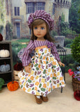 Autumn Leaves - dress, hat, tights & shoes for Little Darling Doll or 33cm BJD