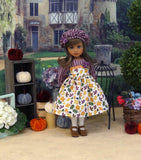 Autumn Leaves - dress, hat, tights & shoes for Little Darling Doll or 33cm BJD