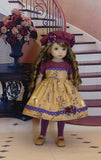 Autumn Meadow - dress, hat, tights & shoes for Little Darling Doll or 33cm BJD