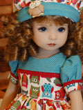 Autumn Owls - dress, hat, tights & shoes for Little Darling Doll or 33cm BJD