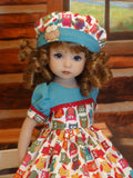 Autumn Owls - dress, hat, tights & shoes for Little Darling Doll or 33cm BJD