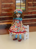 Autumn Owls - dress, hat, tights & shoes for Little Darling Doll or 33cm BJD