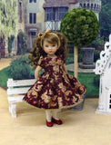 Autumn Paisley - dress, tights & shoes for Little Darling Doll or other 33cm BJD