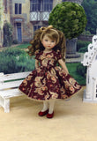 Autumn Paisley - dress, tights & shoes for Little Darling Doll or other 33cm BJD