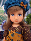 Autumn Poppy - dress, hat, socks & shoes for Little Darling Doll or 33cm BJD