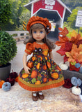Autumn Pumpkin - dress, beret, tights & shoes for Little Darling Doll or 33cm BJD