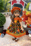 Autumn Pumpkin - dress, beret, tights & shoes for Little Darling Doll or 33cm BJD