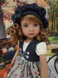 Autumn Ride - dress, vest, beret, tights & shoes for Little Darling Doll or 33cm BJD