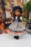 Autumn Ride - dress, vest, beret, tights & shoes for Little Darling Doll or 33cm BJD