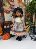 Autumn Ride - dress, vest, beret, tights & shoes for Little Darling Doll or 33cm BJD