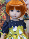 Autumn Robin - dress, tights & shoes for Little Darling Doll or 33cm BJD