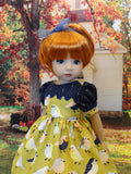 Autumn Robin - dress, tights & shoes for Little Darling Doll or 33cm BJD