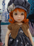 Autumn Shadows - dress, sweater, hat, tights & shoes for Little Darling Doll or 33cm BJD