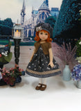 Autumn Shadows - dress, sweater, hat, tights & shoes for Little Darling Doll or 33cm BJD