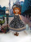 Autumn Shadows - dress, sweater, hat, tights & shoes for Little Darling Doll or 33cm BJD