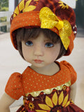 Autumn Sunflower - dress, hat, socks & shoes for Little Darling Doll