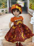 Autumn Sunflower - dress, hat, socks & shoes for Little Darling Doll