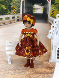 Autumn Sunflower - dress, hat, socks & shoes for Little Darling Doll