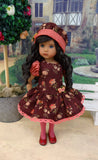 Autumn Sunset - dress, hat, tights & shoes for Little Darling Doll or 33cm BJD