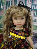 Autumnal Plaid - dress, tights & shoes for Little Darling Doll or other 33cm BJD