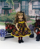 Autumnal Plaid - dress, tights & shoes for Little Darling Doll or other 33cm BJD