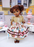Bake Sale - dress & apron ensemble with tights & shoes for Little Darling Doll or 33cm BJD