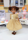 Bake Sale - dress & apron ensemble with tights & shoes for Little Darling Doll or 33cm BJD