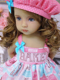 Bake Shoppe - dress, hat, socks & shoes for Little Darling Doll or 33cm BJD