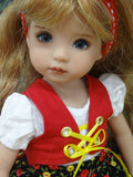 Bavarian Beauty - dirndl ensemble with tights & shoes for Little Darling Doll or 33cm BJD